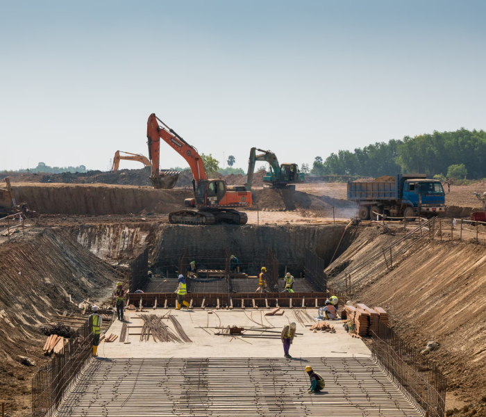 Excavator performing site preparation for excavation in Adelaide
